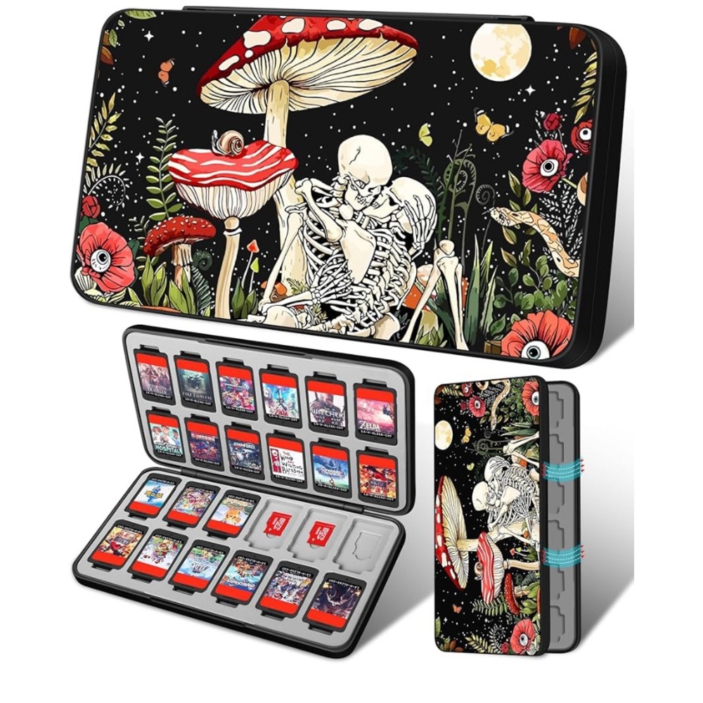 Skull Design Nintendo Switch Game Case Game Card Storage Box NWOT
